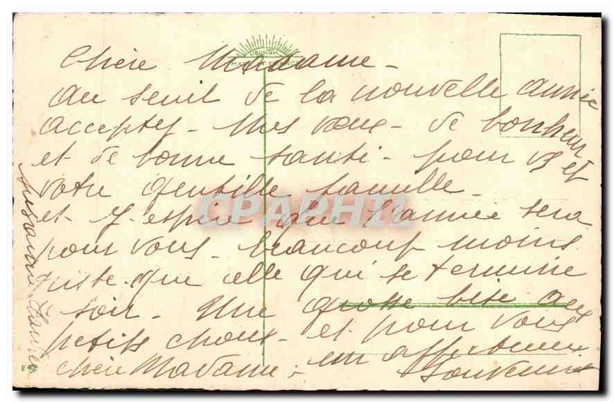 CPA Bonne Annee Fleurs — Rückseite