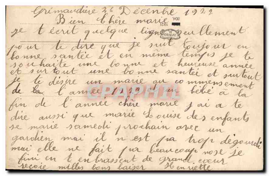 CPA Bonne Annee Fleurs — Rückseite