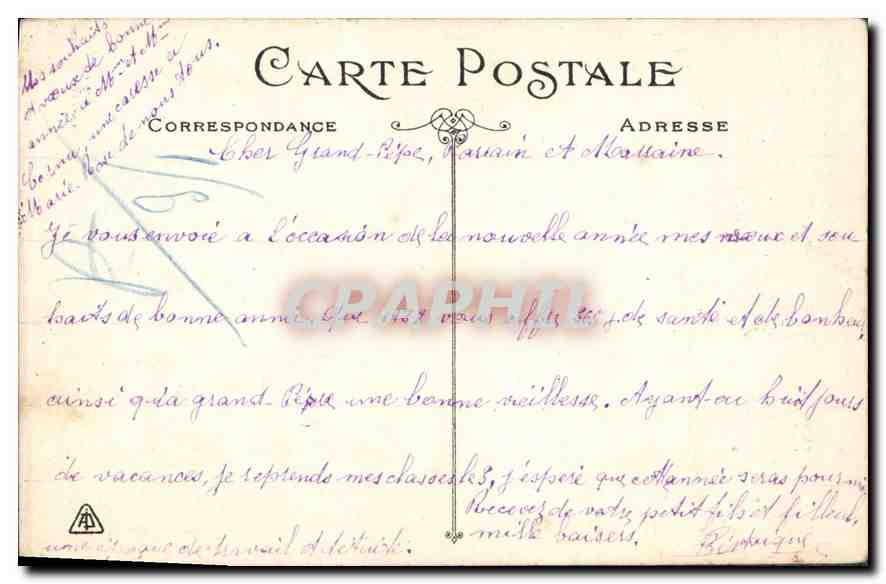CPA Bonne Annee Fleurs — Rückseite
