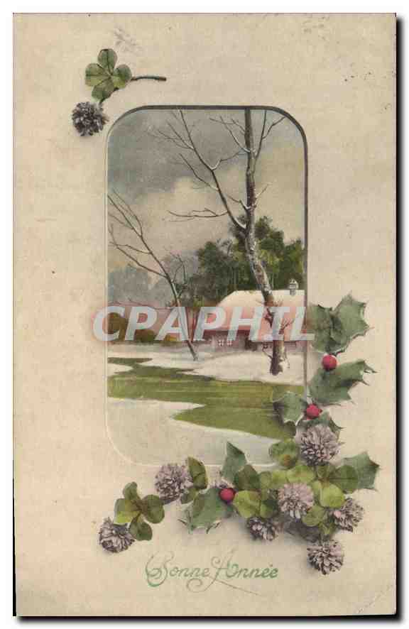CPA Bonne Annee Fleurs