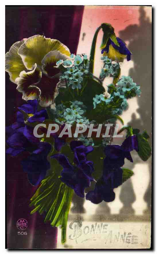 CPA Bonne Annee Fleurs
