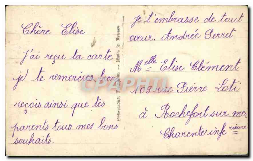 CPA Bonne Annee Fleurs — Rückseite