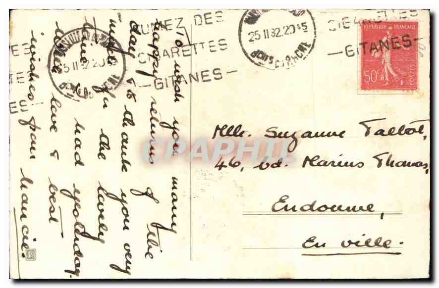 CPA Bonne Fete fleurs — Verso