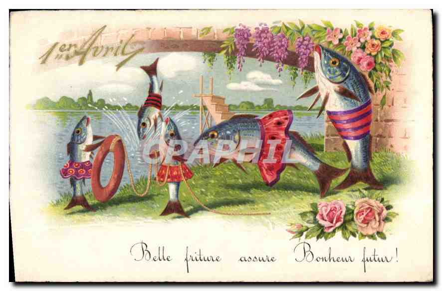 CPA Belle friture assure Bonheur futur 