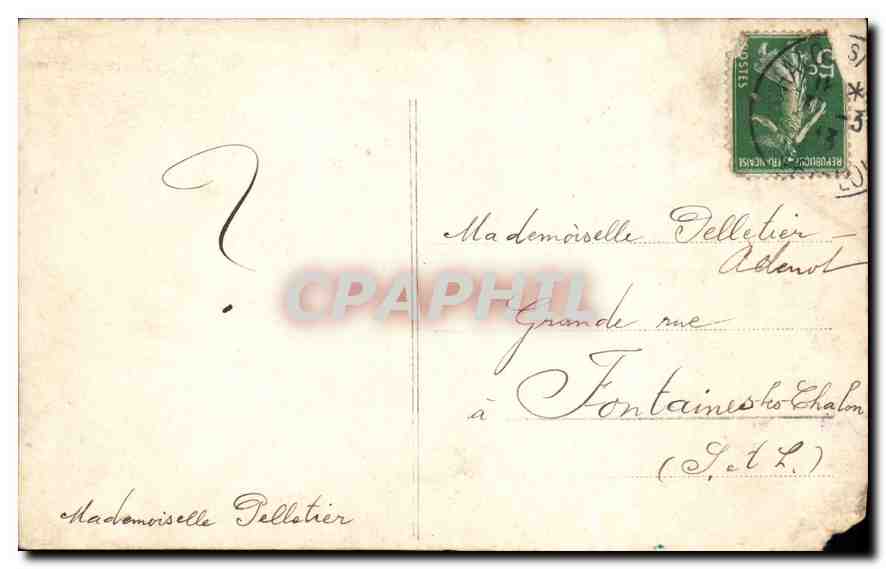 CPA A celle a qui je porte sincere affection  — Rückseite