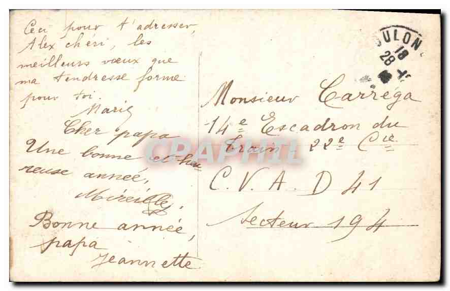 CPA Bonne Annee Enfant — Rückseite