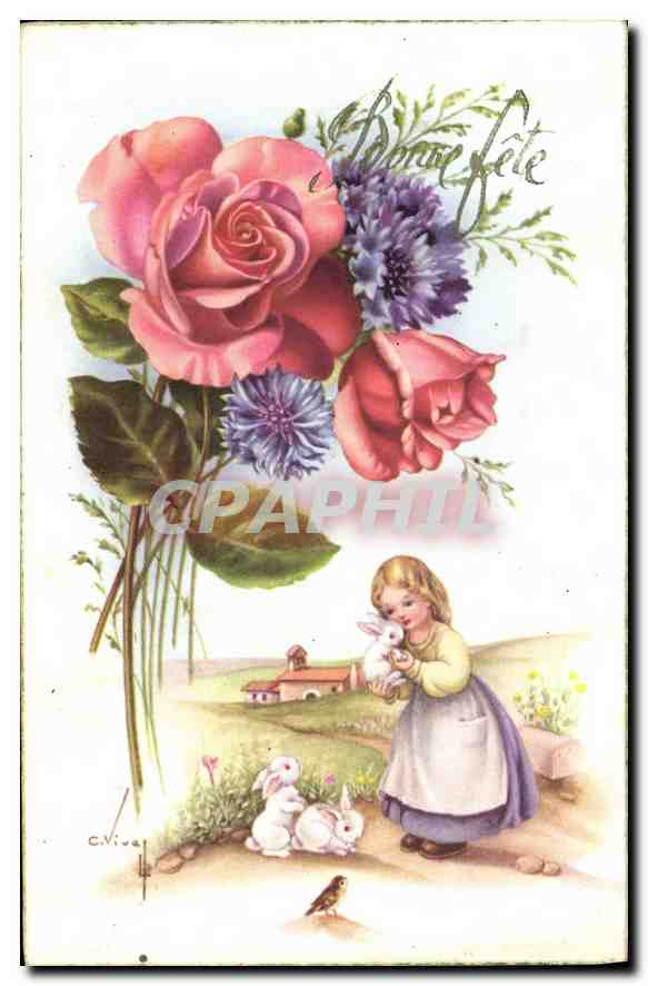 CPA Bonne Fete fleurs