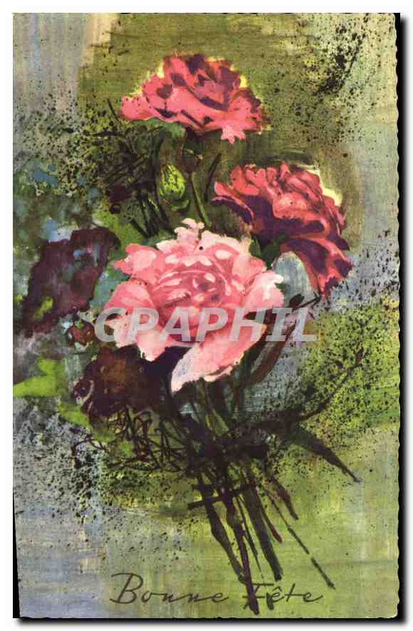 CPA Bonne Fete Fleurs
