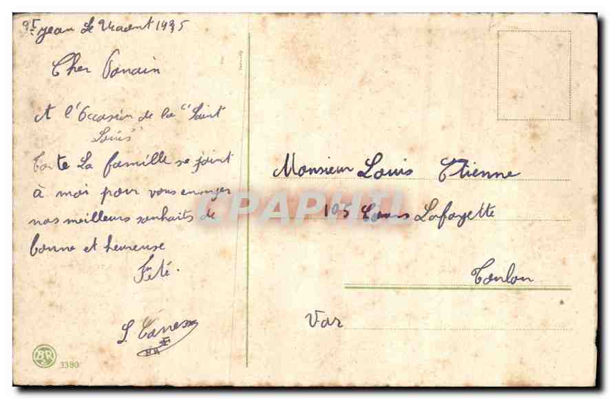 CPA Bonne Fete Fleurs — Verso