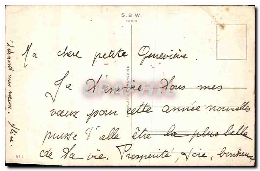 CPA Heureuse Annee Trefles — Verso