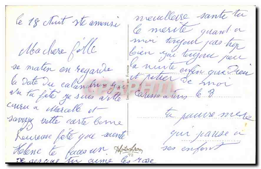 CPA Bonne Fete Fleurs — Verso