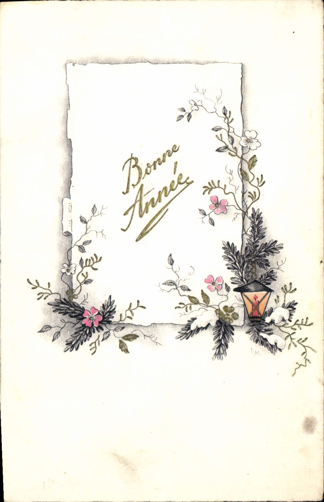 CPA Bonne Annee Fleurs