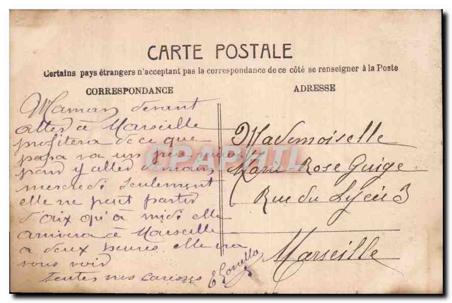CPA Femme — Verso