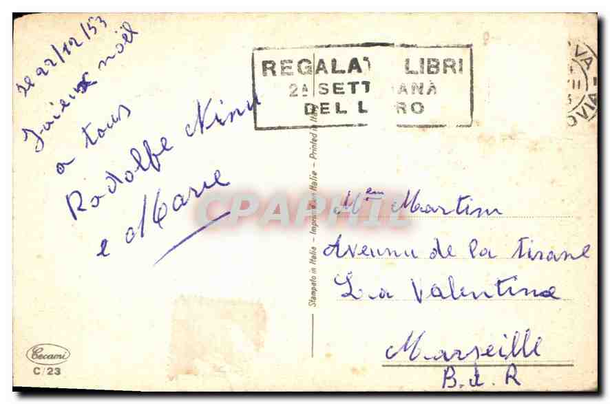CPA Buon Natale Enfant Fer a cheval — Rückseite