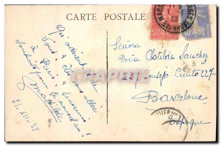 MARSEILLE — Le Square de la Bourse — Éditeur : N. V. (Nouveau Vieux) — Rückseite