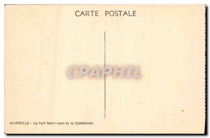 CPA Marseille Le Fort Saint Jean et la Cathedrale  — Rückseite