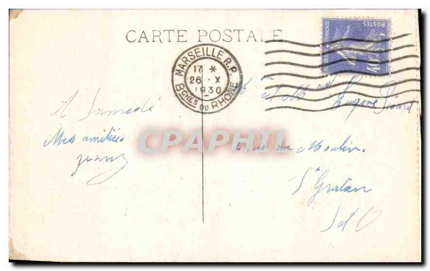 CPA Marseille La Corniche  — Verso