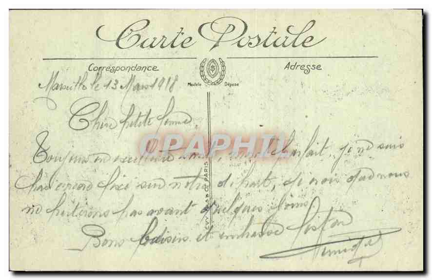 CPA Marseille La Corniche l'Anse du Prophete  — Verso