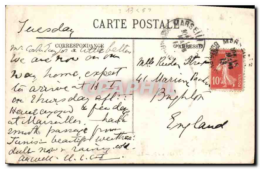 CPA Marseille Le Chateau d'If  — Verso