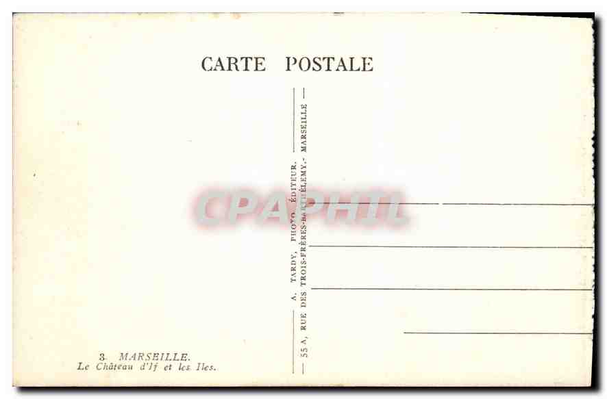 CPA Marseille Le Chateau d'If et les Iles  — Verso