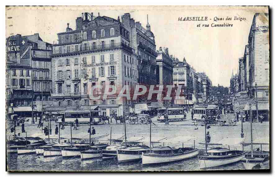 CPA Marseille Quai des Belges et rue Cannebiere 
