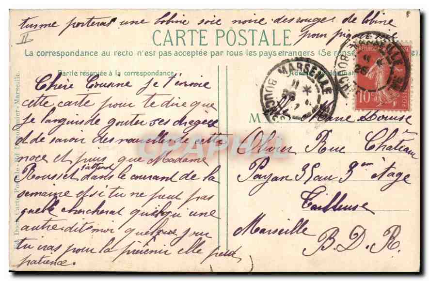 CPA Marseille Rue de la Republique  — Rückseite