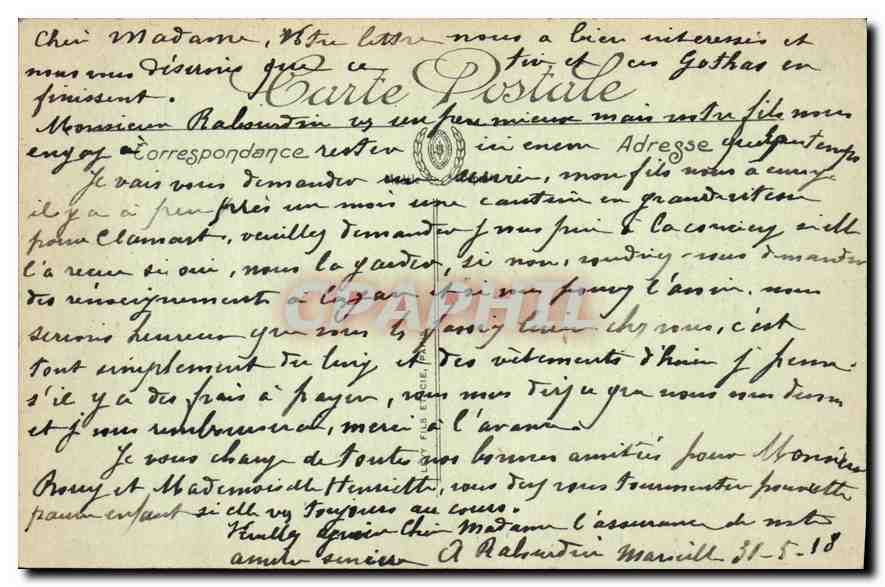 CPA Marseille Chateau d'If Le Bateau des Touristes  — Verso