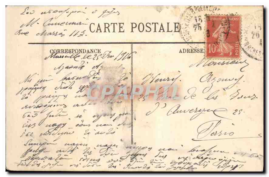 CPA Marseille Chateau d'If Chateau fort bati par Francois et qui servit longtemps de Prison d'Etat  — Verso