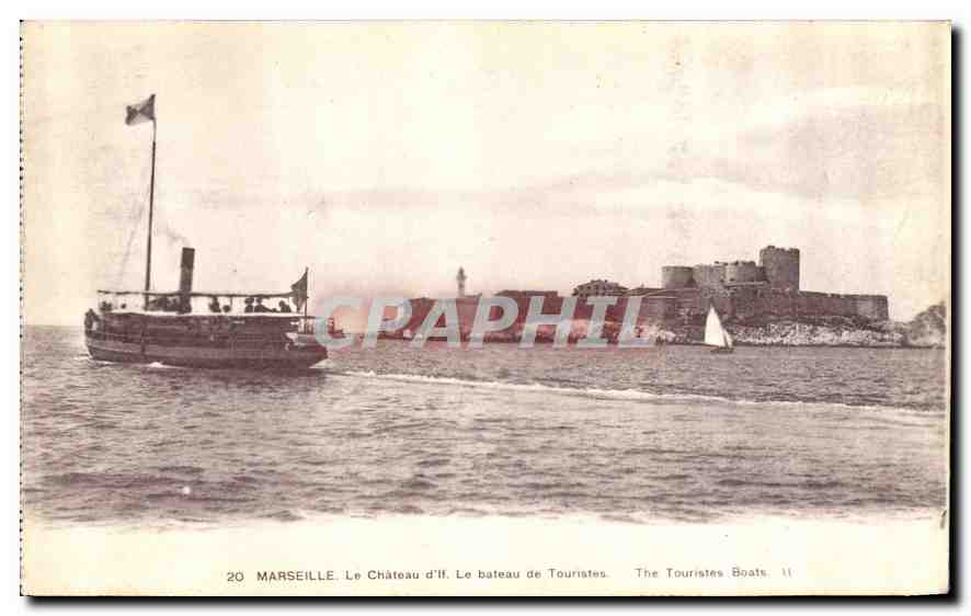 CPA Marseille Le Chateau d'If Le Bateau de Touristes 