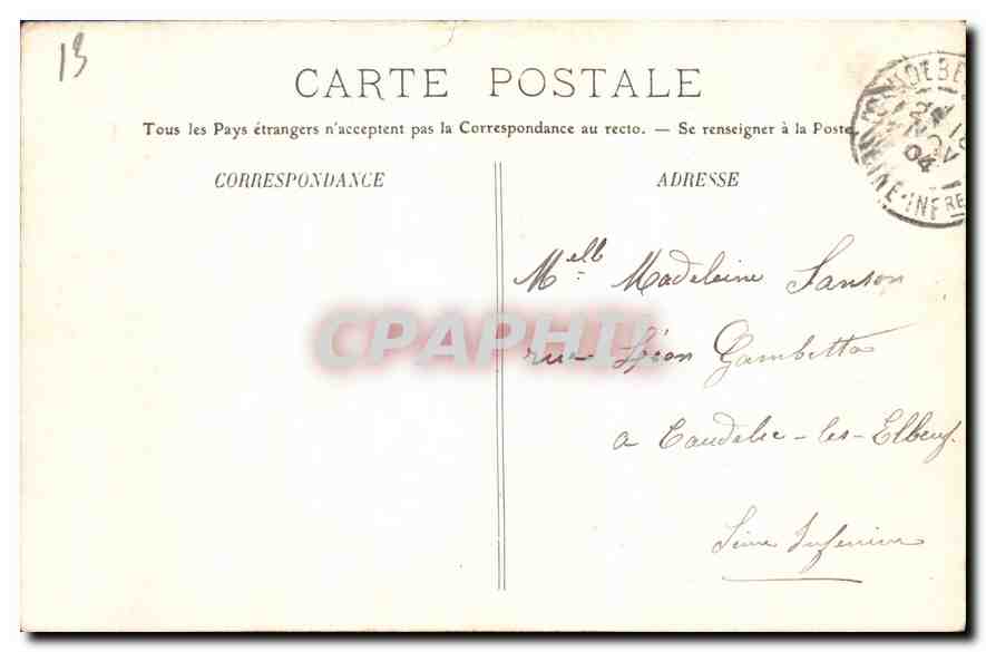 CPA Marseille Le Chateau d'If  — Verso