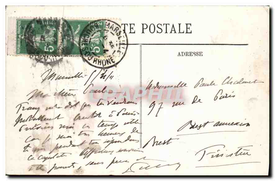 CPA Marseille Le Chateau d'If  — Verso