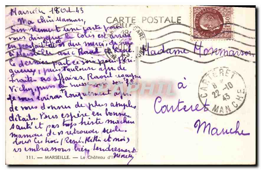 CPA Marseille Le Chateau d'If  — Verso