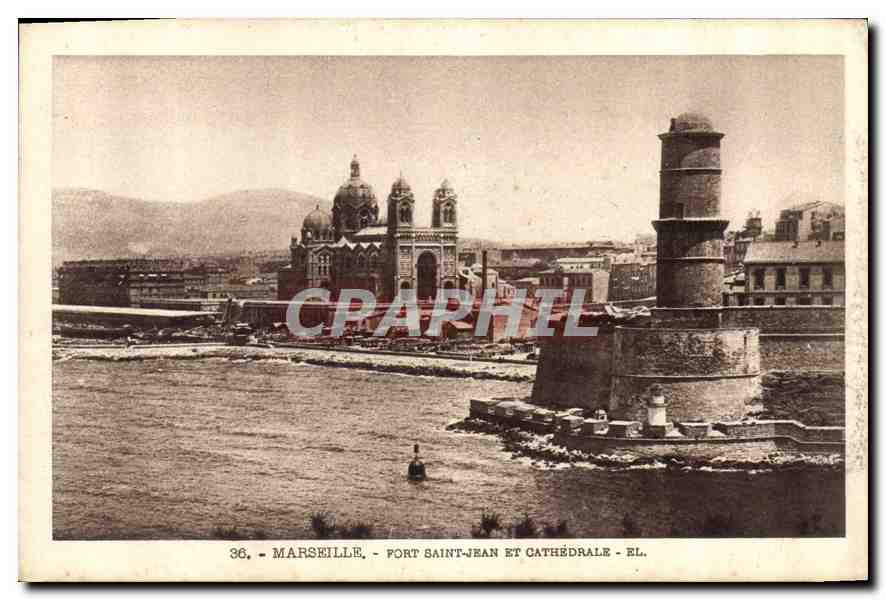 CPA Marseille Fort Saint Jean et Cathedrale 