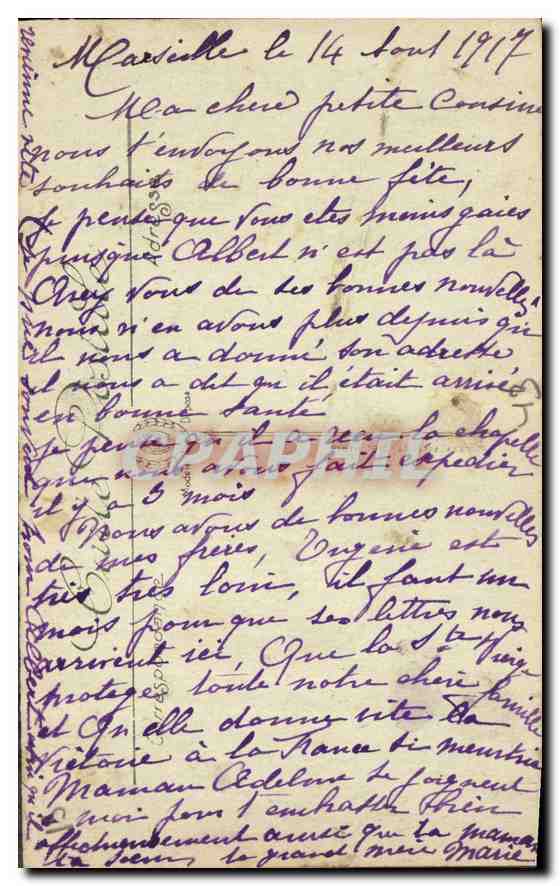 CPA Marseille Les Ascenseurs et Notre Dame de la Garde  — Verso