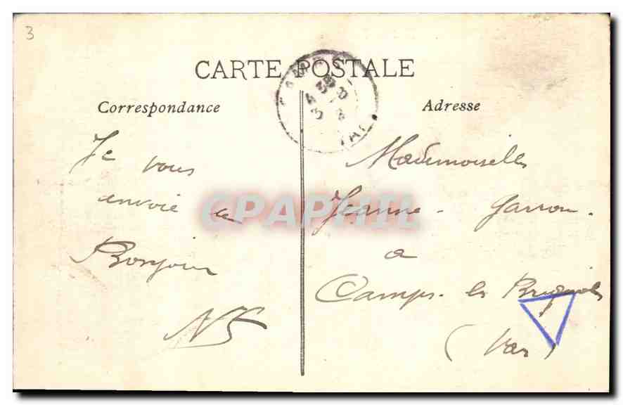 CPA Marseille Fontaine Estrangin  — Rückseite