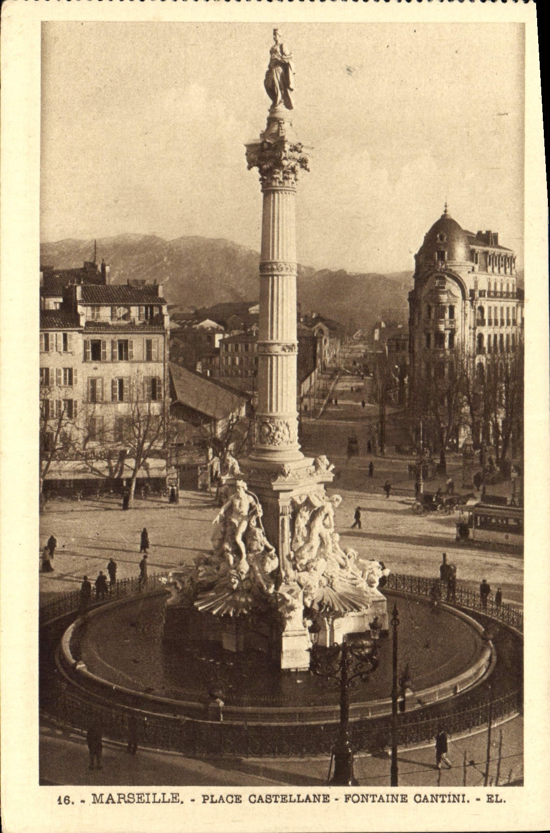 CPA Marseille Place Castellane Fontaine Cantini 