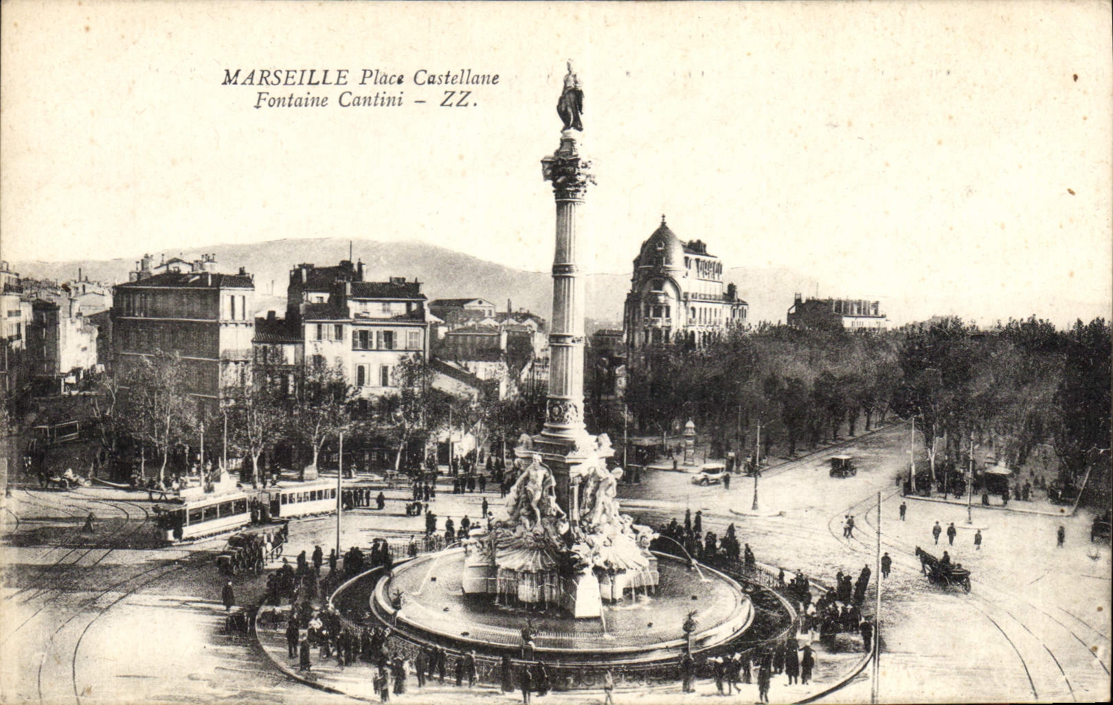 CPA Marseille Place Castellane Fontaine Cantini 