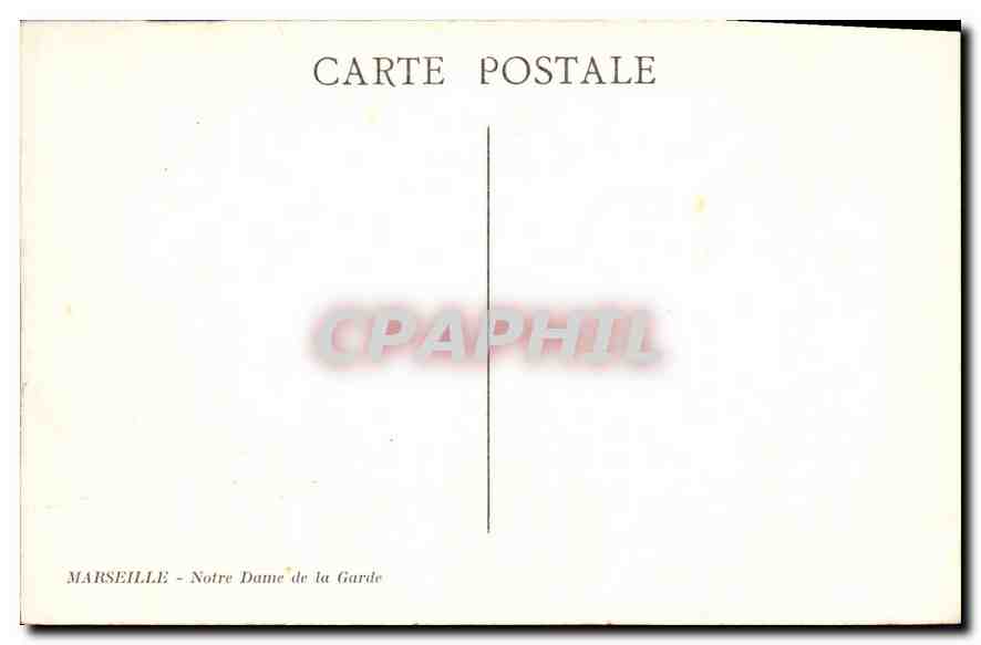 CPA Marseille Notre Dame de la Garde  — Rückseite