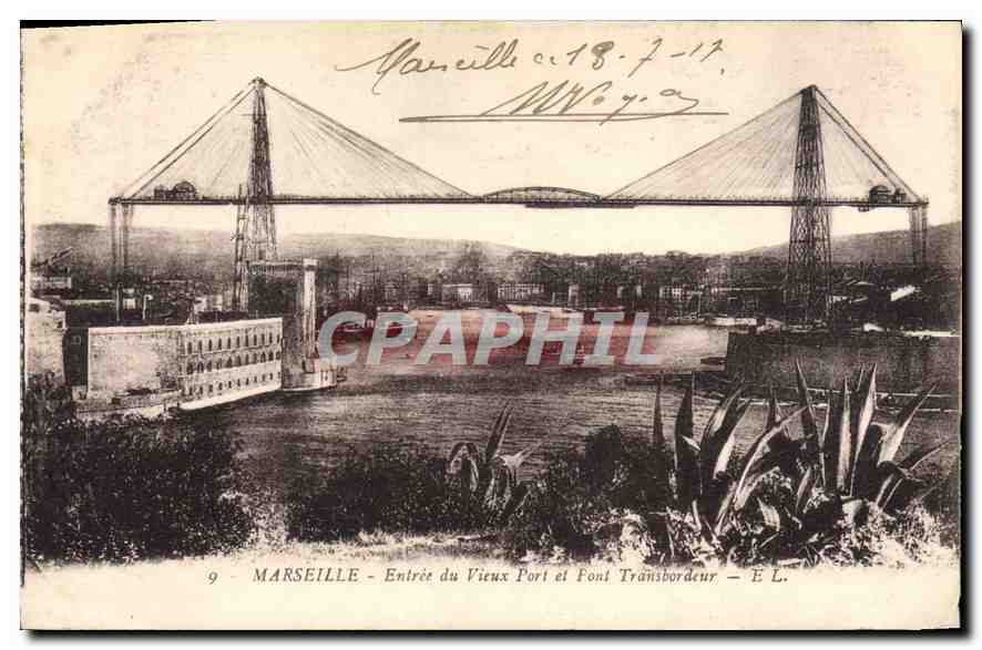 CPA Marseille Entree du Vieux Port et Font Transbordeur 
