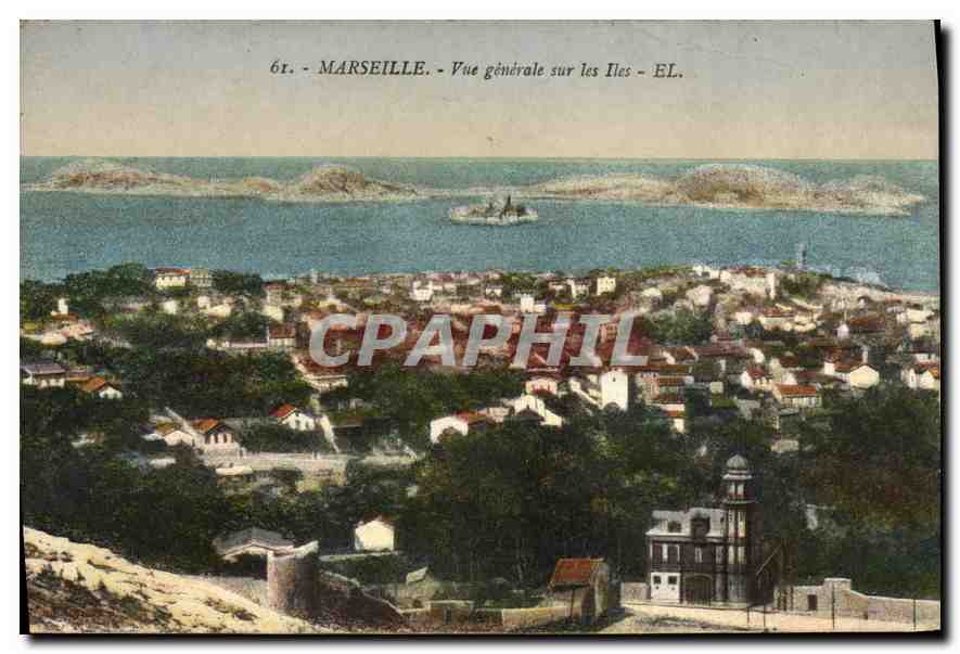 CPA Marseille Vue generale sur les Iles 
