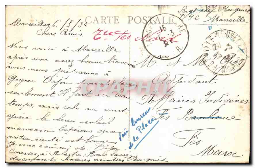 CPA Marseille Notre Dame de la Garde  — Verso