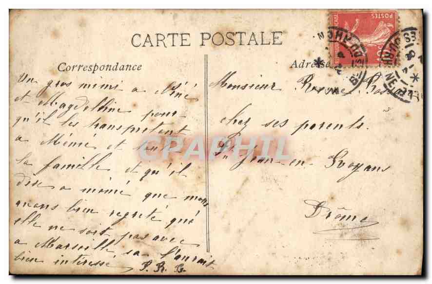 CPA Marseille Place d'Afrique et Bassin de la Joliette  — Rückseite