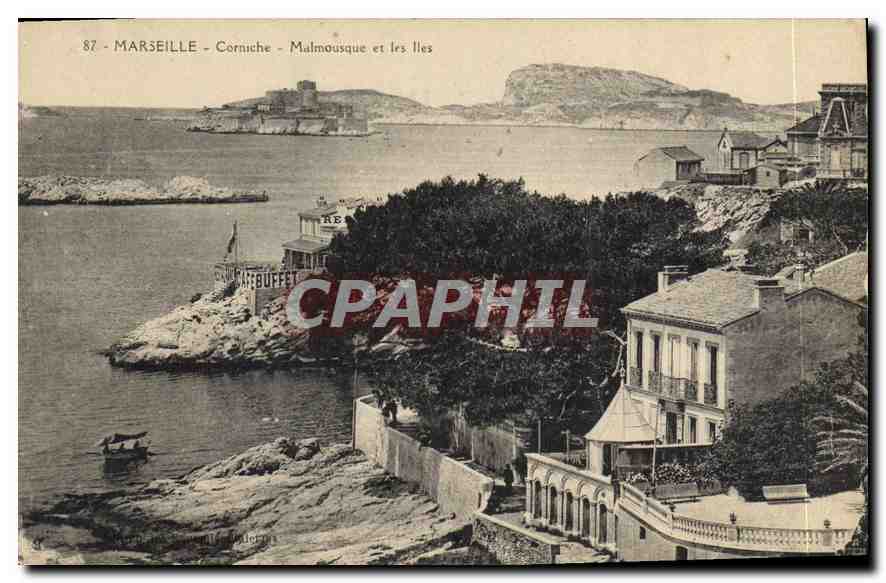 CPA Marseille Corniche Malmousque et les Iles 