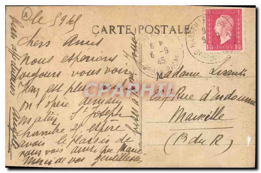 CPA Marseille Phare Ste Marie  — Rückseite