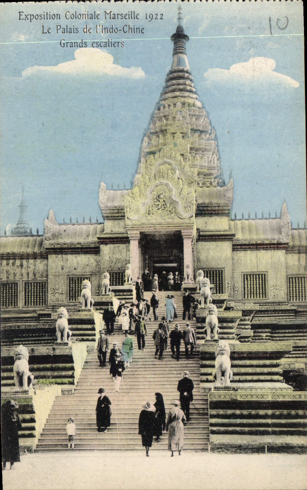 CPA Exposition Coloniale Marseille le Palais de l'Indo Chine Grands Escaliers 