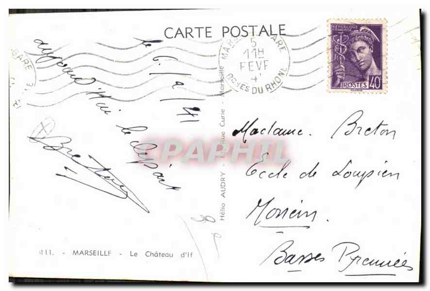 CPA Marseille Le Chateau d'If  — Rückseite
