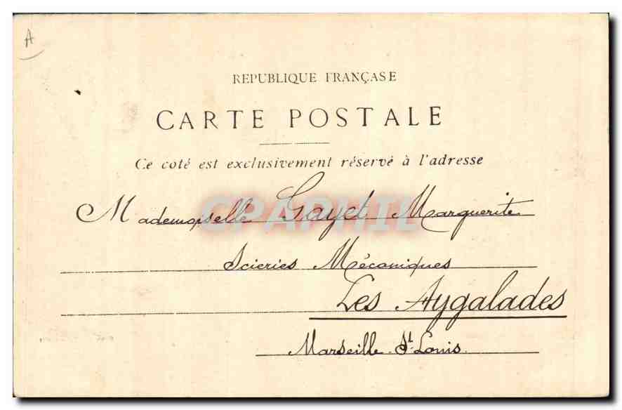 CPA Marseille Jardin de la colline Pugot — Rückseite