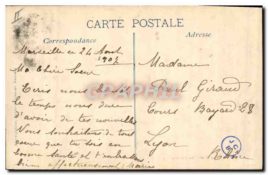 CPA Marseille La Caisse d'Espargne  — Rückseite