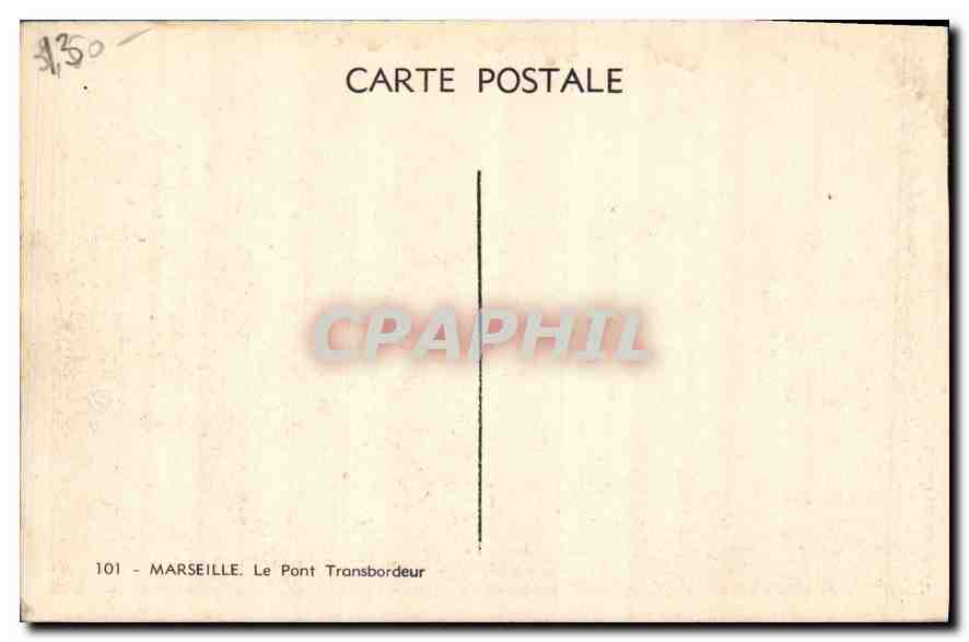 CPA Marseille Le Pont Transbordeur  — Verso
