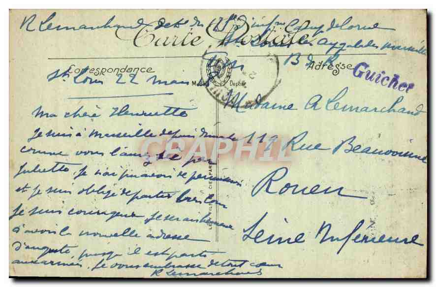 CPA Marseille Le Pont Transbordeur  — Rückseite
